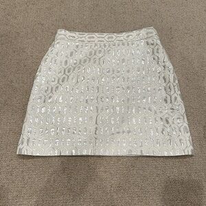 Banana Republic Metallic Cream Mini Skirt